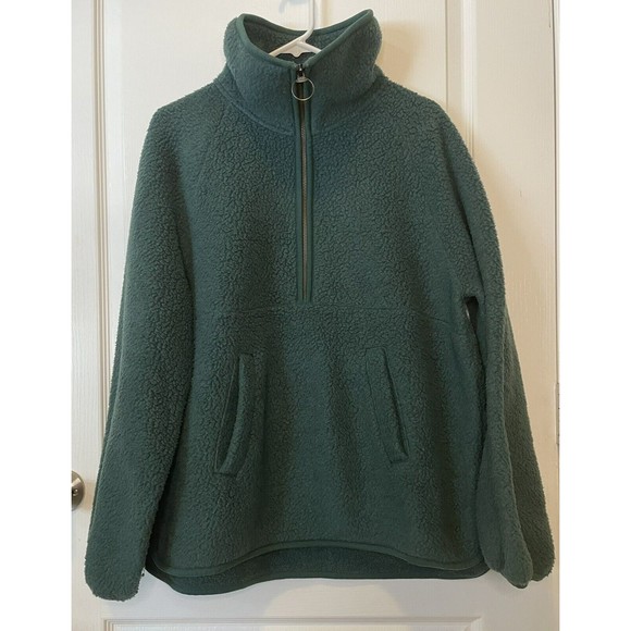 Madewell Sweaters - Madewell Women’s  XL Polartec Fleece Half Zip Green